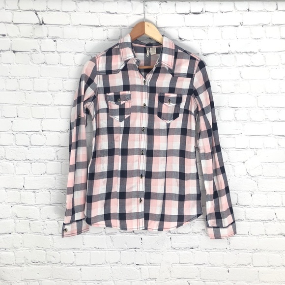 Japna Pink and Blue Plaid Button up SIZE Medium - Picture 1 of 3